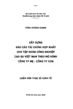 Luận văn thạc sĩ báo cáo xây dựng tài chính hợp nhất cho tập đoàn cao su việt nam theo mô hình công ty mẹ   công ty con