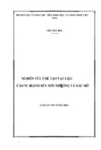 Hóa học nghiên cứu chế tạo vật liệu cao su blend bền môi trường