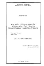 Các nhân tố ảnh hưởng đến thỏa mãn công việc văn phòng tại hcm