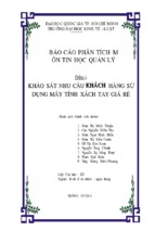 Báo cáo phân tích tin học quản lý khảo sát nhu cầu khách hàng sử dụng máy tính xách tay giá rẻ