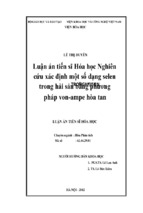 Hóa học nghiên cứu xác định một số dạng selen trong hải sản bằng phương pháp von ampe hòa tan