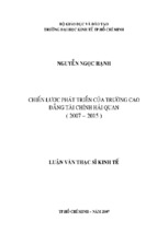 Chiến lược phát triển của trường cao đẳng tài chính hải quan (2007 – 2015)