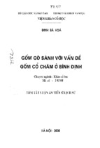 Báo cáo ốm gò sành với vấn đề gốm cổ chăm ở bình định