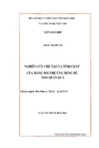 Luận án tiến sĩ hóa học nghiên cứu chế tạo và tính chất của màng polyme ứng dụng để bảo quản quả