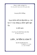 Kinh tế hoàn thiện chế độ bảo hiểm xã hội tai nạn lao động và bệnh nghề nghiệp ở việt nam