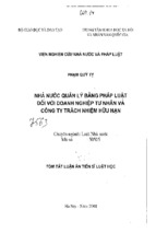 Báo cáo nhà nước quản lý bằng pháp luật đối với doanh nghiệp tư nhân và công ty trách nhiệm hữu hạn