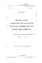 Luận án tiến sĩ nhân tố con người và những biện pháp nhằm phát huy nhân tố con người trong điều kiện đổi mới ở việt nam