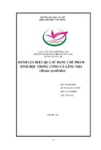 đánh giá hiệu quả sử dụng chế phẩm sinh học trong ương cá lăng nha (mystus wyckioides)