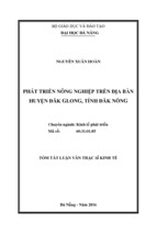 Phát triển nông nghiệp trên địa bàn huyện đắk glong, tỉnh đăk nông