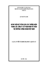 Hoàn thiện hệ thống báo cáo thường niên trong các công ty cổ phần niêm yết trên thị trường chứng khoán việt nam