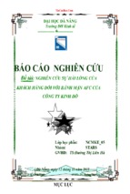 Báo cáo nghiên cứu sự hài lòng của khách hàng đối với bánh mặn afc của công ty kinh đô