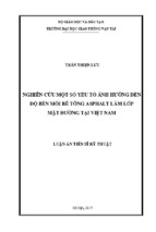 Nghiên cứu một số yếu tố ảnh hưởng đến độ bền mỏi bê tông asphalt làm lớp mặt đường tại việt nam