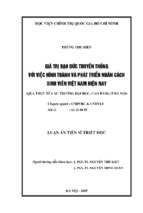 Báo cáo giá trị đạo đức truyền thống với việc hình thành và phát triển nhân cách sinh viên việt nam hiện nay