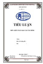 Bài tiểu luận kiểm toán tài sản cố định và chi phí khấu hao