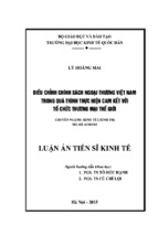 Báo cáo điều chỉnh chính sách ngoại thương việt nam trong quá trình thực hiện cam kết với tổ chức thương mại thế giới