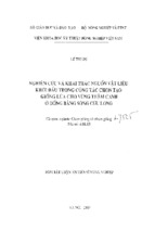 Báo cáo nghiên cứu và khai thác nguồn vật liệu khởi đầu trong công tác chọn tạo giống lúa cho vùng thâm canh