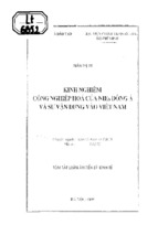 Kinh nghiệm công nghiệp hóa của nies đông á và sự vận dụng vào việt nam