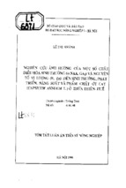 Nghiên cứu ảnh hưởng của một số chất điều hòa sinh trưởng và nguyên tố vi lượng