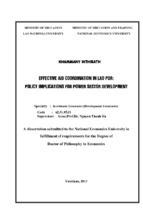 Báo cáo effective aid coordination in lao pdr policy implication for power sector development