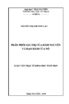 Báo cáo phân phối giá trị của hàm nguyên và đạo hàm của nó