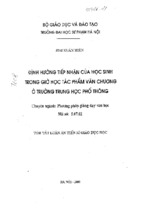 Luận án tiến sĩ định hướng tiếp nhận của học sinh trong giờ học tác phẩm văn chương ở trường trung học phổ thông