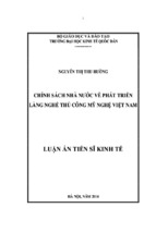 Luận án tiến sĩ chính sách nhà nước về phát triển làng nghề thủ công mỹ nghệ việt nam