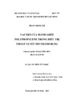 Luận án tiến sỹ y họ vai trò của mảnh ghép polypropylene trong điều trị thoát vị vết mổ thành bụng