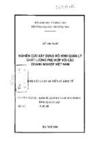 Báo cáo nghiên cứu xây dựng mô hình quản lý chất lượng phù hợp với các doanh nghiệp việt nam