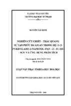 Báo cáo nghiên cứu chiết – trắc quang sự tạo phức đa ligan trong hệ 1 (2  pyridylazo) 2 naphtol (pan – 2) – fe (iii), – scn , và ứng dụng phân tích