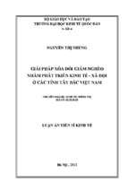 Giải pháp xóa đói giảm nghèo nhằm phát triển kinh tế – xã hội ở các tỉnh tây bắc việt nam