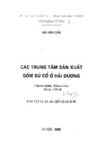 Luận án tiến sĩ các trung tâm sản xuất gốm sứ cổ ở hải dương