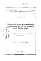 Vận dụng phương pháp phân tích hệ thống và mô hình hóa vào phân tích hoạt động kinh tế ở doanh nghiệp