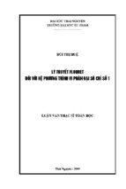 Luận án tiến sĩ lý thuyết floquet đối với hệ phương trình vi phân đại số chỉ số 1v