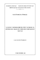 Luận án tiến sĩ kinh tế vận dụng và mở rộng phương thức tài trợ dự án, góp phần đẩy nhanh tiến trình phát triển kinh tế việt nam