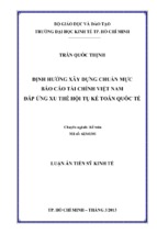 Báo cáo định hướng xây dựng chuẩn mực  báo cáo tài chính việt nam đáp ứng xu thế hội tụ kế toán quốc tế