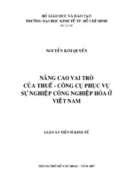 Báo cáo nâng cao vai trò của thuế công cụ phục vụ sự công nghiệp hóa ở vn