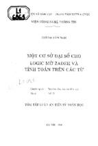 Một cơ sở đại số cho logic mờ zadeh và tính toán trên các từ