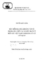 đặc điểm địa hóa khoáng vật vỏ phong hóa trên các đá siêu mafic ở miền bắc việt nam