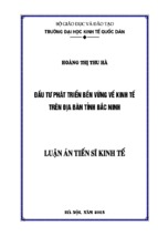 Luận án tiến sĩ đầu tư phát triển bền vững về kinh tế trên địa bàn tỉnh bắc ninh