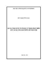 Quản lý nhà nước về vốn đầu tư trong phát triển kết cấu hạ tầng giao thông đô thị hà nội