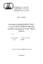 Ba phong cách trào phúng trong văn học việt nam thời kỳ 1930 1945 nguyễn công hoan và vũ trọng phụng