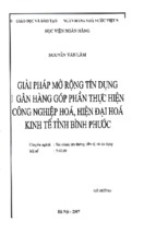 Báo cáo giải pháp mở rộng tín dụng ngân hàng góp phần thực hiện công nghiệp hóa   hiện đại hóa kinh tế tỉnh bình phước