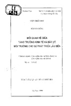 Mối quan hệ giữa tăng trưởng kinh tế và bảo vệ môi trường cho sự phát triển lâu bền