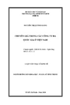 Luận văn thạc sĩ chuyển giá trong các công ty đa quốc gia ở việt nam