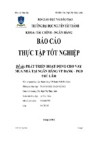 Báo cáo thực tập tốt nghiệp phát triển hoạt động cho vay mua nhà tại ngân hàng vp bank, phòng giao dịch phú lâm