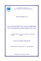 Luận văn thạc sĩ các giải pháp thúc đẩy sự phát triển bền vững thị trường chứng khoán việt nam