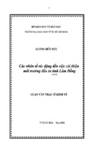 Luận văn thạc sĩ các nhân tố ảnh hưởng đến việc cải thiện môi trường đầu tư tỉnh lâm đồng