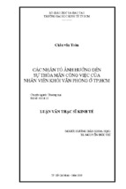 Luận văn thạc sĩ các nhân tố ảnh hưởng đến thỏa mãn công việc văn phòng tại hcm