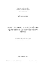 Luận văn thạc sĩ toán học định lý kkm và các vấn đề liên quan trong lý thuyết tối ưu vectơ