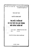 Luận án tiến sĩ thị hiếu thẩm mỹ và vai trò của nó trong đời sống thẩm mỹ